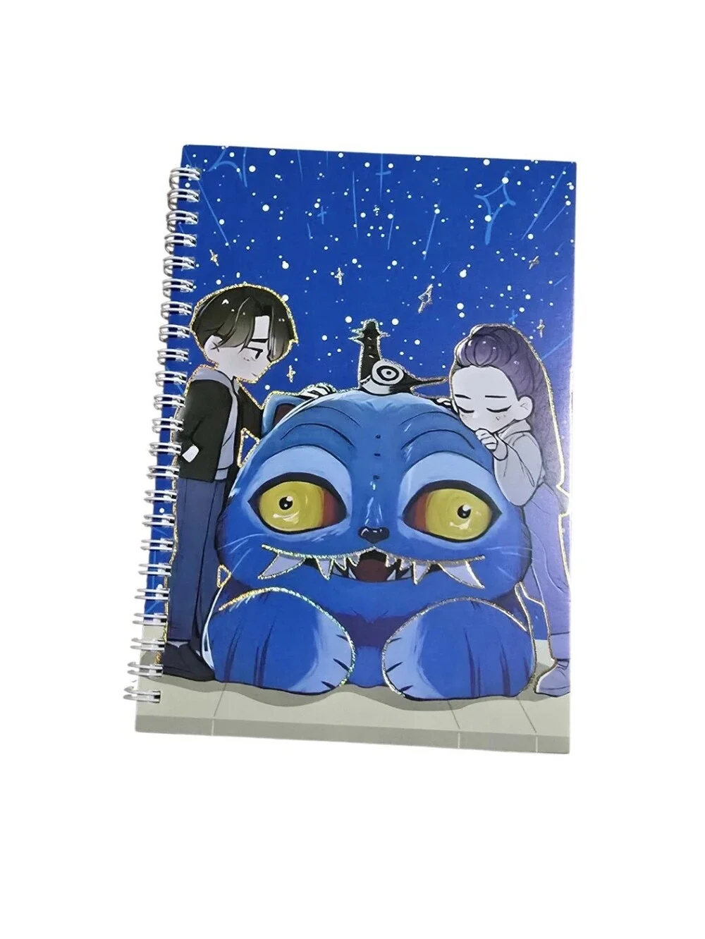 Blue Illustrated Spiral Notebook - Cute Monster Design